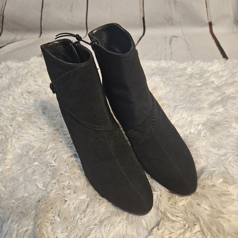 Stuart Weitzman‎ Black Ankle Boots Pointed Toe Comfortable Heel Dress Casual,6